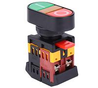 Brrnoo Interruttore a Pulsante, APBB-22/25N Doppio Interruttore a Pulsante NonNC a Momentaneo Piccoli Interruttori a Momentaneo a con Luce LED per Automobilistico (220V)