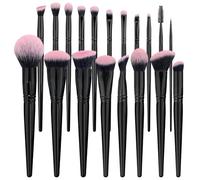 BRRNOO Kit di Pennello per Trucco 18 Pezzi, Compatto e Leggero per Principianti, Pennelli in Fibra Sintetica per Polvere, Ombretto, Facile Pulire, Set di Viaggio con 18 Pennelli