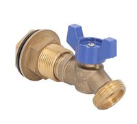 Brrnoo Kit Rubinetto per Barili di Pioggia, Kit Deviatore per Barili di Pioggia Rubinetto Esterno con Raccordo a Paratia Filettatura Maschio 1/2 Pollice Femmina 3/4 Pollice in Ottone con per