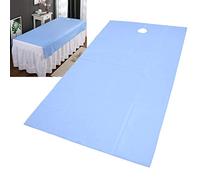 Brrnoo Lenzuolo per Massaggi Spa Riutilizzabile, Lenzuolo per Massaggi Morbido e Confortevole con Foro per Il Viso Fodera per Divano Spa per Massaggi estetici Impermeabile(Blu)