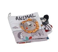 Brrnoo Libri di Crinkle per Bambini, Libro Crinkle Masticato 3D Educational Earch Early Apprendimento Morbido per Bambini Libri di Stoffa per per per per Oltre 4 Mesi Grigio Bianco (Leone)