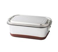 Brrnoo Lunch Box Riscaldato, Lunch Box in Acciaio Inossidabile Lonchera Eléctrica Portátil per Uomo Doppio Strato 3 Scomparti Scatola Rettangolare da 1,2 Litri con Fondo in Silicone