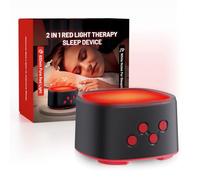 BRRNOO Macchina per Dormire con Rumore Bianco e Luce Rossa, luminosità e Volume Regolabili con 8 Suoni della, per Camera Letto, Casa, Ufficio, Meditazione, Relax (BLACK)