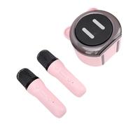 Brrnoo Macchina per Karaoke Portatile, Mini Altoparlante per Karaoke Dal Suono Chiaro e Stabile con Doppi Microfoni, per Feste in Famiglia All'aperto