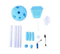 Brrnoo Macchina per Telescopica 3 Altezza Regolabile Staccabile Ricaricabile Suono e Luce Soffiatore Automatico per con Base a Prova di Perdite a 360° per Feste in Campeggio (BLUE)