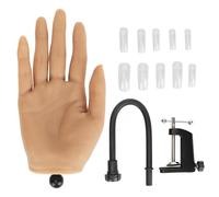 Brrnoo Mano per Pratica Manicure, Modello in Silicone con Morsetto a 360 | Dita Flessibili e Pieghevoli, Compatibili con le Punte per Manicure, per la Formazione Sulla Nail Art