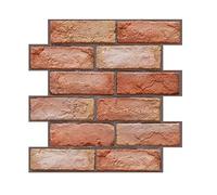 Brrnoo Modanatura da Parete Stacca e Incolla, 3 Dimensioni Mattoni Rossi Modanatura Stacca e Incolla Battiscopa Carta da Parati Autoadesiva Adesivi Murali in PVC e per Soggiorno, Bagno, (1PCS)