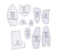 Brrnoo Modelli di Orsetti in Memory da Cucire, Set di Righelli Modello Orsetto in Acrilico con Istruzioni Dettagliate, Modelli di Cucito per Principianti, Modelli per Quilting con Orsi (M 12 pollici)