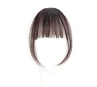 BRRNOO -on Bang Air Fringe Bang with Sulla Cucita a Mano del Tempio nel Pezzo di Estensioni dei Capelli con nel Design per Festival di Feste Quotidiane (Marrone scuro)