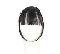 BRRNOO -on Bang Air Fringe Bang with Sulla Cucita a Mano del Tempio nel Pezzo di Estensioni dei Capelli con nel Design per Festival di Feste Quotidiane (Nero naturale)