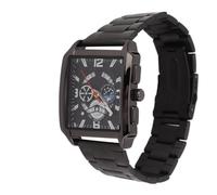 Brrnoo Orologio da Uomo Al Quarzo in Acciaio Inossidabile con Quadrante Quadrato, Lancette Luminose e Funzione Calendario per L'uso Quotidiano