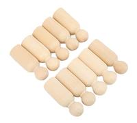 BRRNOO Peg People, Peg People in Legno Bambole con Mollette Sviluppa abilità Pratiche Usa l'immaginazione Accessori Fai-da-te 10 Pezzi Piccoli Corpi di Bambole con Mollette in Legno Non Finiti per
