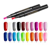 BRRNOO Penna per Smalto Gel One Step, Kit per Nail Art Ad Asciugatura Rapida Non Tossico 20 Colori con Resina Naturale, per Manicure Fai Te a Casa in Salone (A05)