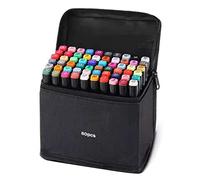 Brrnoo Penne a Spazzole a Doppio Pennarello, Punte Fine e Ampi 60 Colori Impostare Marcatori da Colorare per Progetti di Disegno e Colorazione, con Comoda per lo Stoccaggio