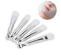 BRRNOO Pennello per a Doppia Testa 2 Pezzi, Applicatore per Facciale, Materiale ABS Dal Design Ergonomico, con Applicatore per di Fango Facciale Curva