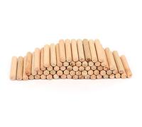 Brrnoo Perni di Centraggio Artigianali in Legno Scanalati Rotondi per la Lavorazione del Legno Che Costruiscono Giunti Resistenti per Molte Occasioni, Confezione 100 (6*40 mm una confezione)
