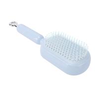 BRRNOO Pettine Autopulente per Spazzola per Capelli Ergonomica Retrattile con Cuscino D'aria per Salone Professionale Viaggio Portatile (BLUE)