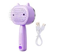 Brrnoo Pettine Massaggiante Elettrico 5 in 1, Spazzola con Denti in Silicone Retrattili e Autopulente for Capelli Secchi e Crespi Donna e Uomo (PURPLE)