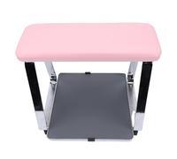 Brrnoo Poggiapiedi per Pedicure Cuscino in Memory Foam Morbido Sgabello Carrello Ruote Vassoio Gambe in Acciaio Inossidabile Rosa per Nail Tech