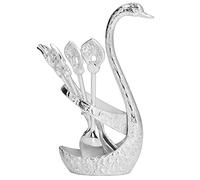 Brrnoo Porta Cucchiaino da caffè in Lega di Zinco Dalla Forma Elegante con Lucidatura a Specchio, Ideale per Eventi Speciali o Regali per la Casa (SILVER)