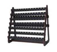 Brrnoo Porta Orecchini in Legno, Supporto per Gioielli con Doghe (BLACK)