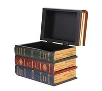 Brrnoo Portagioielli in Legno scrigni del Tesoro, Scatola di immagazzinaggio a Forma di Libro di Simulazione Vintage Decoro Porta Gioielli, per Giocattoli, Strumenti Souvenir e Oggetti Vari(Large)