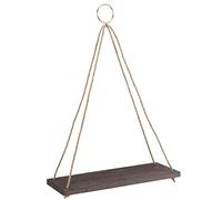 Brrnoo Portaoggetti da Parete con Corda di Canapa, Appendiabiti in Legno | Decorazione Rustica per Libri e Foto, Perfetta per Soggiorno, Corridoio e Camera da letto.