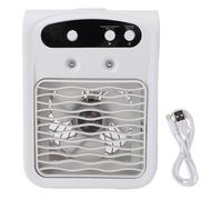 BRRNOO Raffreddatore D'aria da Tavolo con Serbatoio D'acqua da 1000 Ml USB Ricaricabile Silenzioso Condizionatore D'aria da Scrivania Umidificatore Ventola di Raffreddamento a Nebbia (WHITE)