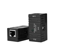 Brrnoo Ripetitore Ethernet Extender PoE, Iniettore di Alimentazione PoE Combinatore Ethernet 2 Pezzi, Adattatore Parete Cablato Modulo di Alimentazione Combinatore di Rete (BLACK)