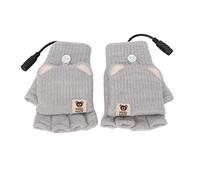 Brrnoo Riscaldati USB Scaldamani Lavorati a Maglia per Lavoro D'ufficio Inverno Uomo Donna (GREY)