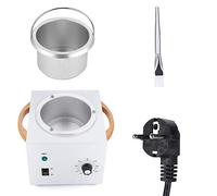 Brrnoo Scaldacera 150W, Riscaldatore per Cera a Doppia Vasca con Controllo della Temperatura e Spia Luminosa, Contenitore in Alluminio Rimovibile Integrato for Depilazione a Casa e in (Spina europea)