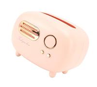 Brrnoo Scatola per Fazzoletti Modello Radio retrò Porta Carta da Tavolo Dispenser Vintage Porta Tovaglioli Organizzatore Scatola Decorativa per Salviettine Umidificate (Rosa)