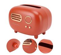 Brrnoo Scatola per Fazzoletti Modello Radio retrò Porta Carta da Tavolo Dispenser Vintage Porta Tovaglioli Organizzatore Scatola Decorativa per Salviettine Umidificate (Rosso)