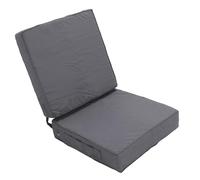Brrnoo Set Da 2 Cuscini Per Sedie Da Esterno Per Patio, Cuscini Per Seduta Spessi Impermeabili Con Supporto Per La Schiena, Per Divano Da Giardino Con Maniglie E Lacci, (grigio scuro)