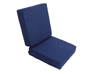 Brrnoo Set Da 2 Cuscini Per Sedie Da Esterno Per Patio, Cuscini Per Seduta Spessi Impermeabili Con Supporto Per La Schiena, Per Divano Da Giardino Con Maniglie E Lacci, (blu navy)