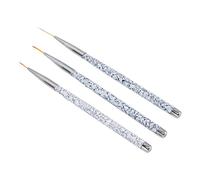 Brrnoo Set di 3 Pennelli per Nail Art, Pennelli per Disegno Unghie, per Home Salon