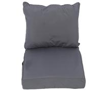 Brrnoo Set di Cuscini per Sedia da Esterno in Cotone Poliestere PP Impermeabile con Cinghie di Fissaggio Regolabili (grigio scuro)