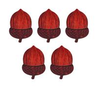 BRRNOO Set di Sottobicchieri a Forma di Ghianda, 5 Pezzi in Legno di Bosso | Sottobicchieri in Legno per Decorazione Tavola Autunnale, Bicchieri per il Ringraziamento, Larghezza 11,5 Cm Adatti a