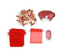 Brrnoo Set Portachiavi Party 24 Pezzi con Anelli in Lega di Zinco Rosso,