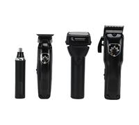 Brrnoo Set Tagliacapelli e Tagliacapelli 4 in 1, Kit Professionale per Toelettatura con Taglierino Affilato a Forma di T e Leva Conica Regolabile, per Uomo Donna Bambino Uso Domestico (BLACK)
