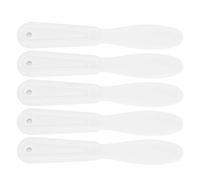 BRRNOO Spatola in Silicone per Barattoli, Lunga Tocco Morbido Resistente al Calore 5pz Set di Spatole Ergonomiche per Cera Scolpita Bianche