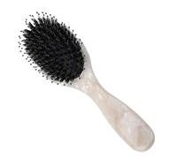 BRRNOO Spazzola per Capelli Districante, Spazzola per Capelli in Cinghiale Premium con Punta Sferica in Nylon Distribuzione Uniforme Dell'olio e un Districante Delicato, con Manico (Beige 21 cm)