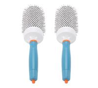 BRRNOO Spazzola Rotonda Professionale Spazzola per Styling per Salone Rotonda per Styling 2 Pezzi per Capelli in Ceramica con Denti in Nylon Tubi in Alluminio per (53#)