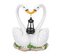 Brrnoo Statua Solare Cigno, Coppia di Cigni con Lanterna, Decorazione da