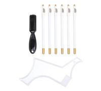 BRRNOO Strumento per Modellare la Barba Set di Matite Barbiere con Pennello Righello Kit per lo Styling della Barba Portatile per Uomo con Materiale ABS Flessibile Facile Usare per