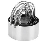 Brrnoo Tagliabiscotti, 5 Pezzi/set in Meno Tagliabiscotti Rotondi in Acciaio Formine per Biscotti per Cottura Formine per Biscotti con Manico per, Frutti di Bosco, Pane, Pizza, Dolci,