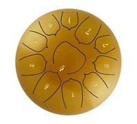 Brrnoo Tamburo di Lingua in Acciaio 6 Pollici 11 Note Tamburo con con le Dita del Piccano a Percussione per lo Yoga di Meditazione (GOLD)