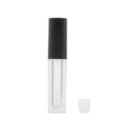 Brrnoo Tubi Quadrati Satinati per Lucidalabbra 2,5 Ml, Confezione 50 Contenitori Vuoti per Olio per Labbra Ricaricabili con Tappi Neri Opachi, Plastica Premium, Flaconi Campione a