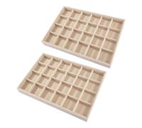 Brrnoo Vassoi Porta Gioielli con Cassetto da 2 Pezzi e 24 Scomparti,
