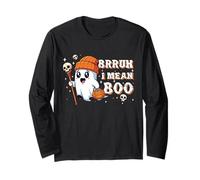 Brrruh I Mean Boo Zucca Fantasma Carino Kawaii Halloween Maglia a Manica